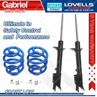 2 Rear Sport Low Gabriel Ultra Strut Shocks + Lovells Springs for Ford Laser KE