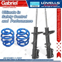 2 Rear Super Low Gabriel Ultra Shocks + Lovells Springs for Toyota Corolla AE112