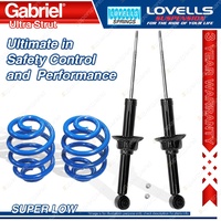 2 Rear Super Low Gabriel Ultra Strut Shocks + Lovells Springs for Honda CRX ED9