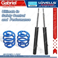 2 Rear Super Low Gabriel Ultra Shocks + Lovells Springs for Holden Barina MF MH