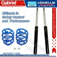 2 Front Sport Low Gabriel Cartridge Shocks + Lovells Springs for SAAB 900 94-98
