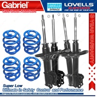 F + R Super Low Gabriel Ultra Shocks + Coil Springs for Mazda 626 GE 4 Cyl