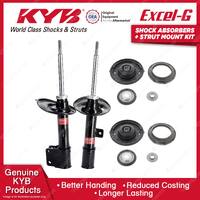 2 Front KYB Shock Absorbers Strut Mount Kit for Citroen C4 Picasso Wagon 07-12