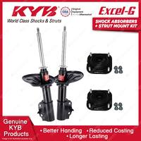 2 Front KYB Shock Absorbers + Strut Top Mount Kit for Ford Laser KF KH 90-94