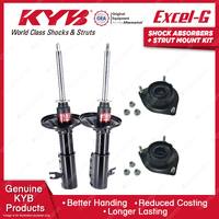 2 Front KYB Shock Absorbers + Strut Top Mount Kit for Ford Laser KJ 94-99