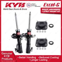 2 Front KYB Shock Absorbers + Strut Top Mount Kit for Ford Laser KN KQ 99-02