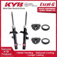 2 Front KYB Shock Absorbers + Strut Top Mount Kit for Ford Focus LR 02-05