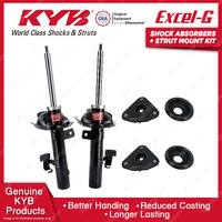 2 Front KYB Shock Absorbers + Strut Top Mount Kit for Ford Focus LV 09-11