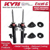 2 Front KYB Shock Absorbers + Strut Top Mount Kit for Ford Focus LS LT 05-09
