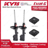 2 Front KYB Shock Absorbers + Strut Mount Kit for Hyundai S Coupe 1N Coupe 90-95
