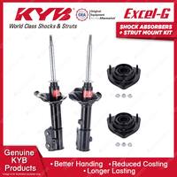 2 Front KYB Shock Absorbers + Strut Top Mount Kit for Hyundai Excel X3 94-00
