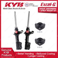 2 Front KYB Shock Absorbers + Strut Top Mount Kit for Hyundai Accent LC LS 00-06