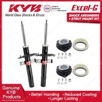 2 Front KYB Shock Absorbers + Strut Mount Kit for Renault Grand Scenic J84 03-10