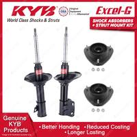 2 Front KYB Shock Absorbers + Strut Mount Kit for Subaru Liberty BC5 BD9 BF5 BG9