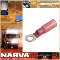 Narva 4.3mm Adhesive Lined Ring Terminal Red Color Pack of 50 Part NO.of 56358