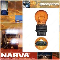 Narva 12V 27 / 7W W2.5 X 16Q Py27 / 7W Amber Wedge Globes - Blister Pack Of 2