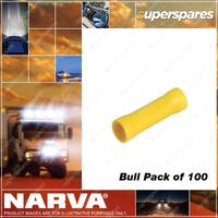 Narva 5-6mm Yellow flared vinyl fully insulated Cable Joiners - Pack of 100