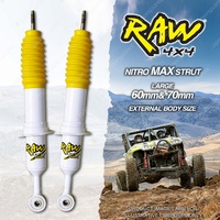 2 Front 50mm Lift RAW 4x4 Nitro Max Shock Absorbers for Toyota Fortuner GUN156R