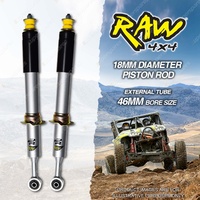 2 x Front 50mm RAW 4x4 Predator Silver Shock Absorbers for Nissan Navara D40 All