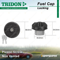 Tridon Locking Fuel Cap for Ford Falcon EA EB ED EF EL FG Festiva Fiesta Focus